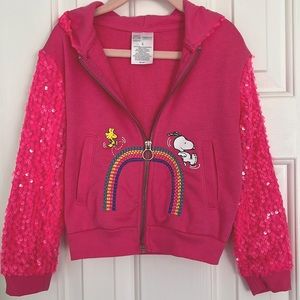Snoopy and Woodstock Toddler Hot Pink Zip Hoodie Size 4